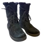 Cougar Cricket‎ Black Suede Faux Fur Lined Lace Up Winter Boots Photo 0