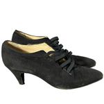 Vintage 80s TOKIO KUMAGAI Paris black suede pumps luxury shoes Made in Italy Sz6 Size 6 Photo 2