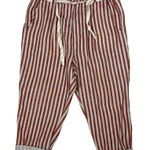 Wendy Trendy‎ Italy Striped Linen Blend Cropped Paperbag Pants With Belt M Size M Photo 0