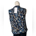 NWT BAGATELLE COLLECTION Quilted Floral Print Barn Vest Pockets Medium Blue Photo 4