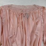 Vintage Val Mode Pink Nylon‎ Lace Trim Long Sleeve Robe Nightgown Medium Photo 3