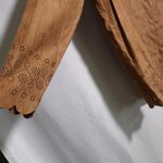 VTG Faux Suede Laser Cut Brown Button Up Western Top Shacket Rodeo Cowgirl XL Photo 2