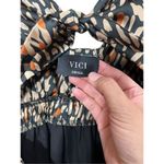 VICI Tie Front Cutout Midi Dress Modern Geometric Cheetah Print Size Small Photo 4