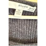 Studio One  New York 3X Gray Striped Knit Sweater‎ Dress Plus Size Photo 2