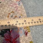 World Market Lounge Pants Womens S/M Tan Pink Coquette Romantic Tropical Floral Size M Photo 12