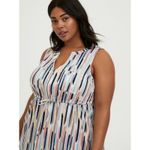 Torrid Torri Plus Size 2X Shirt Dress Waist Defined Lightweight Painterly Stripe Print Photo 1