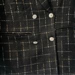 None Elegant Black Checkered Double-Breasted Blazer Photo 4