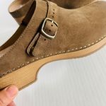 Dansko  Sz 9 Berry Nubuck Tan Leather Suede Buckle Hardware Strap Clogs Slip On Photo 6