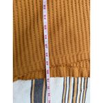 Free People Top Womens Medium Mustard Yellow Waffle Knit Raw Hem Cowl Neck Cozy Photo 4