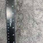 Silver Tone Open Link Necklace Oval Circle Chain Toggle Clasp Modern Jewelry Photo 2