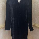 Vince Womens Dark-Blue Velvet Button-Down Collar Long-Sleeve Shirt Dress S Photo 3