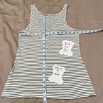 Old Navy  szS tan/white stripped tank w/sequins on front raw edges on trim EUC Photo 7