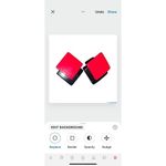 Vintage Women's Diamond Shape Clip On Earrings Red Black Boho Casual Accessory Red Photo 1