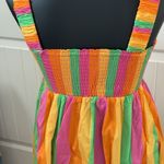 Show Me Your Mumu Show Me Your Mumu Fling Mini Dress Neon Stripe Poplin w/ Pockets - Sz. XS NWT Photo 2