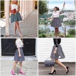 Chicwish 🆕 Adorable Stripe Pleated A-Line Skirt Photo 5