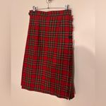 Vintage Red Tartan Wool Kilt Skirt Size 14P Photo 5