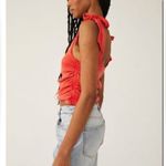 Free People  Boulevard Tie Shoulder Square Neck Tank in Guava Berry - Large Photo 5