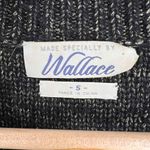 Wallace Black Gold Metallic Long Sleeve Shimmery Sweater Cable Knit Womens Small Photo 4