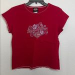 Harley Davidson Floral Baby TShirt Red Size Large Photo 3