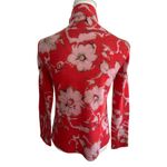 JEAN PIERRE KLIFA Floral Zip Long Sleeve Wool Blend Top Sz Small Red Photo 3