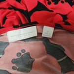 Ny&co NY& Red & Black Poppy Floral ¾ Sleeve Jersey Knit Blouse Size Medium Photo 5