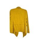 Jules & Leopold  Woman’s Gold/yellow Draped Faux Leather Open Cardigan Size Large Photo 1