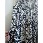 Elliot Lauren Semi Sheer Floral V Neck Gauzy Tier Pocket Dress Large Lightweight Blue Photo 6