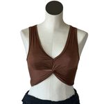 Free People NWOT Fp Movement x New Moon Top Crop Chocolate Brown Photo 3