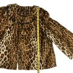 Victor Alfaro Beaded Leopard Print Faux Fur Jacket Size Petite 12P Black Photo 8