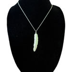 Silver Feather Pendant Boho Long Chain Necklace Photo 0