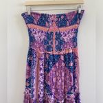Abel the label  Floral Boho Smocked Tiered Ruffle Hem Maxi Dress Size Medium Photo 3