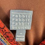 Rabbit Rabbit 14‎ Boho Midi Dress Brown Red Blue Paisley Print Festival Hippie Photo 3