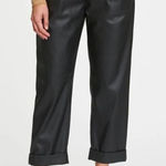 Pistola  Slate Black Faux Leather Kellin Pleated Trouser Photo 0