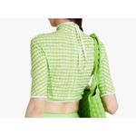 Jacquemus  Tuba cropped gingham jersey turtleneck top Photo 2