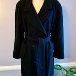 Vintage black wool Dumas double breasted coat with shoulder pads Size 10 Photo 0