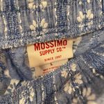 Mossimo White Floral Embroidered Chambray Shorts With Rainbow Fringe Blue Size L Photo 1