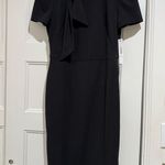 Maggy London NEW!  Tie Neck Puff Sleeve Scuba Crepe Dress Photo 1
