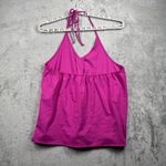 Banana Republic  Halter Neck Tank Top Purple Flowy Pleated Vacation Resort Large Photo 2