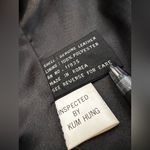 Jacqueline Ferrar Vintage 90s Sz: S Black Leather Button Up Long Trench Coat. Photo 8