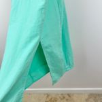 J.Crew Linen Blend Slip Midi Dress Mint Blue Slit Colorful Adjustable US 0 NWT Photo 11