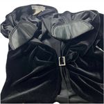 Vintage CDC Petites Women’s Velvet Blazer 14 Front Buckle 90s Glam Holiday Party Black Photo 2