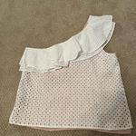 J.Crew  One Shoulder Eyelit Ruffle Blouse Photo 2