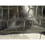 Dooney & Bourke Vintage Croco Embossed Black Leather Satchel Purse Tassels Large Photo 6