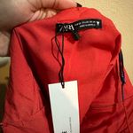 ZARA Red Floral Print Ruffled Corset Crop Top Photo 9