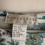 Doncaster  Paisley Print Blouse - Blue and Green Silk Top Size Medium Photo 2