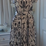 Roller Rabbit  Floral Print White and Blue Midi Dress Photo 0