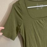 Joie  large short sleeve stretchy modal army hunter green ribbed top Photo 1