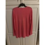 J.Crew Womens Medium Linen Blend Long Sleeve V Neck Top Coral Pink Casual Photo 5