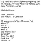 Pants Size Small Gapfit Leggings Crop Gap Fit Athletic Activewear Athleisure Photo 5