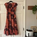 Ulla Johnson Akira Metallic Shibori Silk Printed Midi Dress Coral Pink Size 6 Photo 13